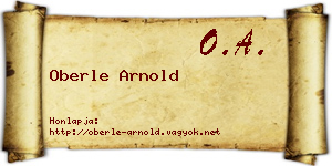 Oberle Arnold névjegykártya
